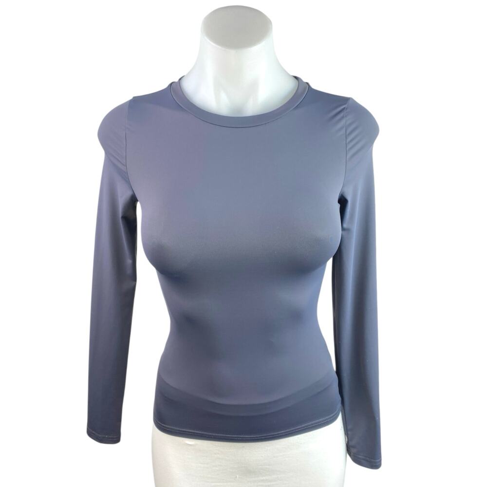 Princess Polly Women's Blue Long Sleeve Crew Neck Stretch T Shirt Tee Top Size 0